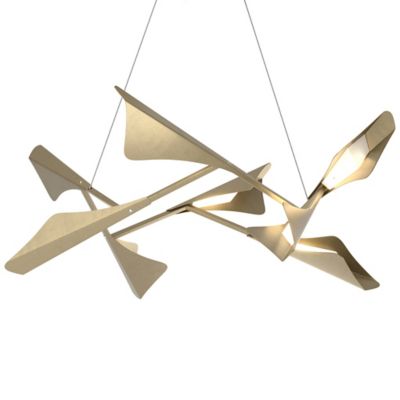 Hubbardton Forge Plume LED Pendant Light - Color: Gold - Size: 1 light - 13