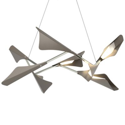 Hubbardton Forge Plume LED Pendant Light - Color: Grey - Size: 1 light - 13