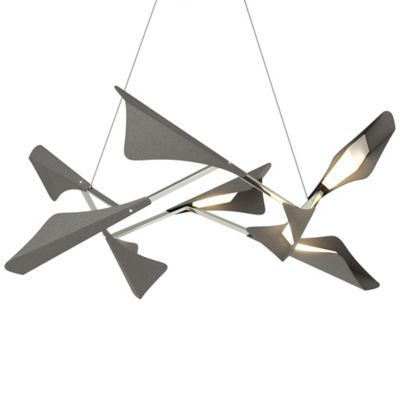 Hubbardton Forge Plume LED Pendant Light - Color: Silver - Size: 1 light - 