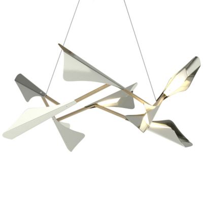 Hubbardton Forge Plume LED Pendant Light - Color: Silver - Size: 1 light - 