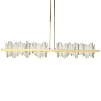 Hubbardton Forge Hildene Large LED Linear Chandelier Light - Color: Silver 