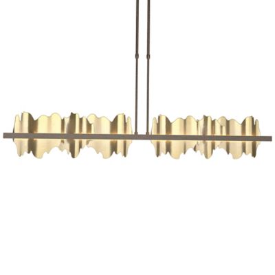 Hubbardton Forge Hildene Large LED Linear Chandelier Light - Color: Brass -