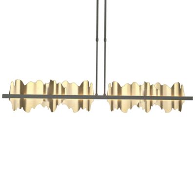 Hubbardton Forge Hildene Large LED Linear Chandelier Light - Color: Brass -