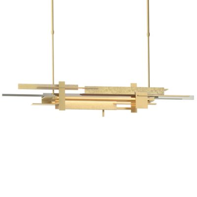 Hubbardton Forge Planar LED Linear Chandelier Light - Color: Brass - Size: 