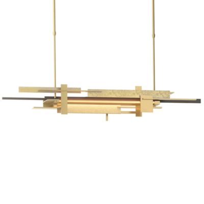 Hubbardton Forge Planar LED Linear Chandelier Light - Color: Brass - Size: 