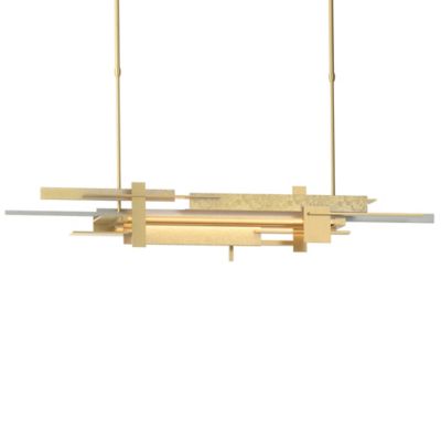 Hubbardton Forge Planar LED Linear Chandelier Light - Color: Brass - Size: 