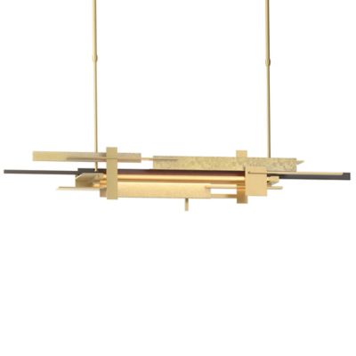 Hubbardton Forge Planar LED Linear Chandelier Light - Color: Brass - Size: 