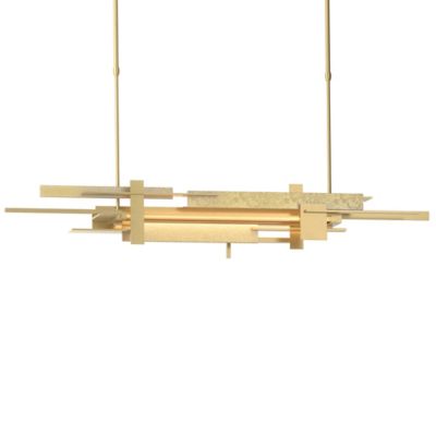 Hubbardton Forge Planar LED Linear Chandelier Light - Color: Brass - Size: 