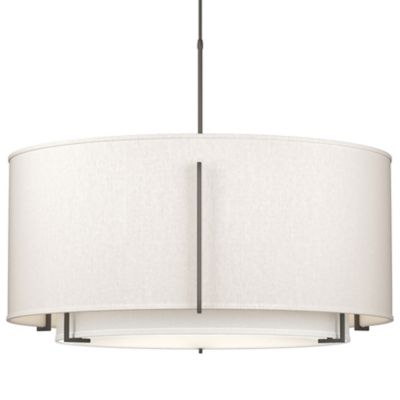 Hubbardton Forge Exos Double Shade Large Scale Pendant Light - Color: Grey 