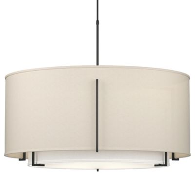 Hubbardton Forge Exos Double Shade Large Scale Pendant Light - Color: Grey 