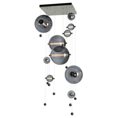 Hubbardton Forge Abacus Square LED Multi-Light Pendant Light - Color: Grey 