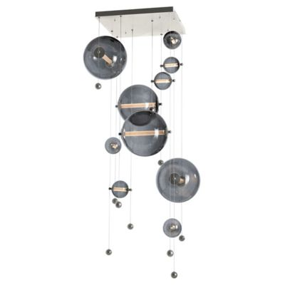 Hubbardton Forge Abacus Square LED Multi-Light Pendant Light - Color: Grey 