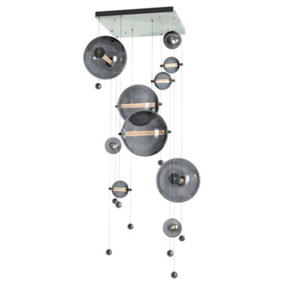 Hubbardton Forge Abacus Square LED Multi-Light Pendant Light - Color: Grey 