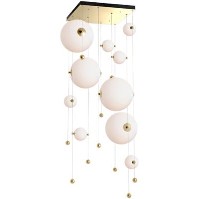 Hubbardton Forge Abacus Square LED Multi-Light Pendant Light - Color: White