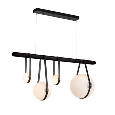 Hubbardton Forge Derby LED Linear Chandelier - Color: Black - Size: 4 light