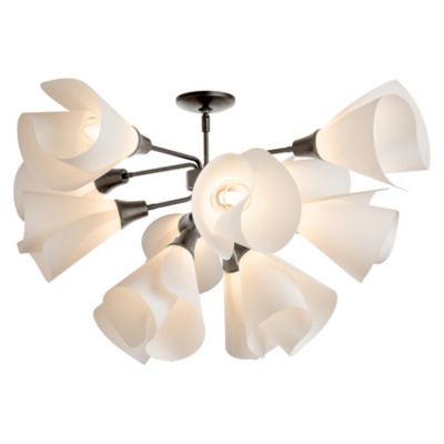 Hubbardton Forge Mobius Semi-Flushmount Light - Color: White - Size: 12 lig