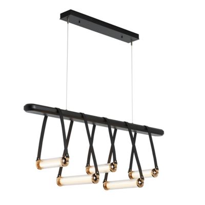 Hubbardton Forge York LED Linear Chandelier - Color: Black - Size: 5 light 