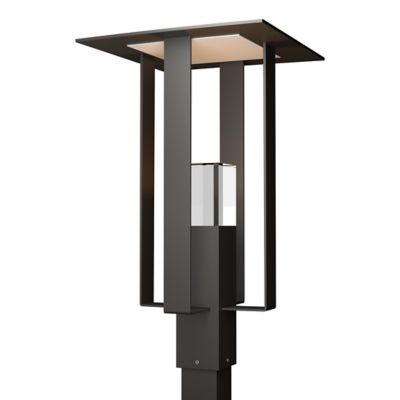 Hubbardton Forge Shadow Box Outdoor Post Light - Color: Oil Rubbed - Size: 