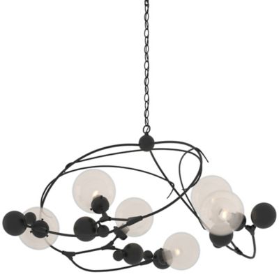 Hubbardton Forge Sprig Circular Chandelier - Color: Black - Size: 6 light -