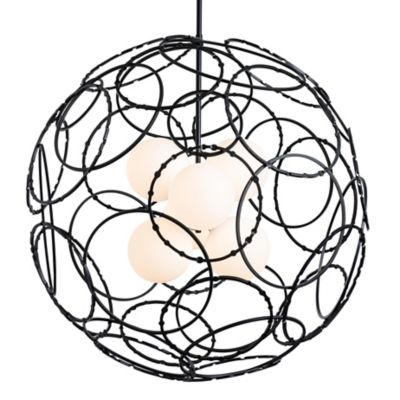 Hubbardton Forge Olympus Orb Pendant Light - Color: White - Size: 6 light -