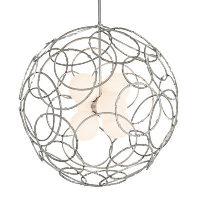 Hubbardton Forge Olympus Orb Pendant Light - Color: White - Size: 6 light -