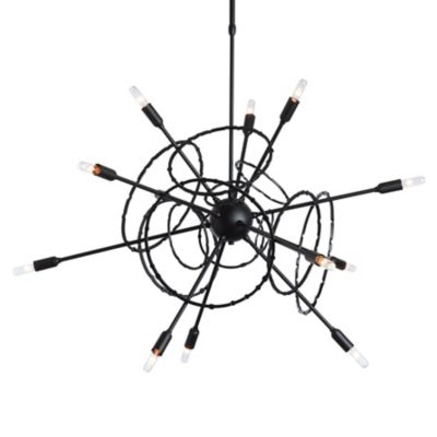 Hubbardton Forge Olympus Starburst Chandelier - Color: Black - Size: Medium