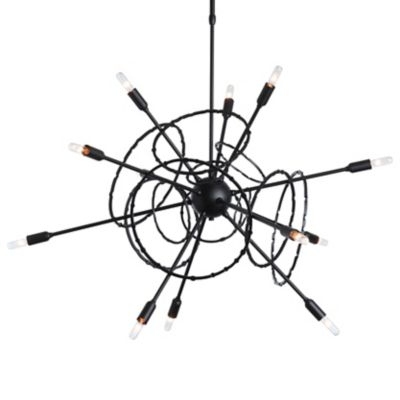 Hubbardton Forge Olympus Starburst Chandelier - Color: Black - Size: Medium