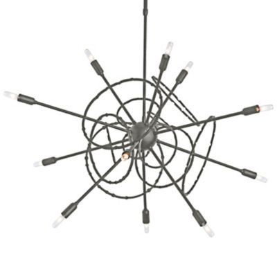 Hubbardton Forge Olympus Starburst Chandelier - Color: Silver - Size: Mediu