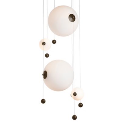 Hubbardton Forge Abacus Round LED Multi-Light Pendant Light - Color: Grey -