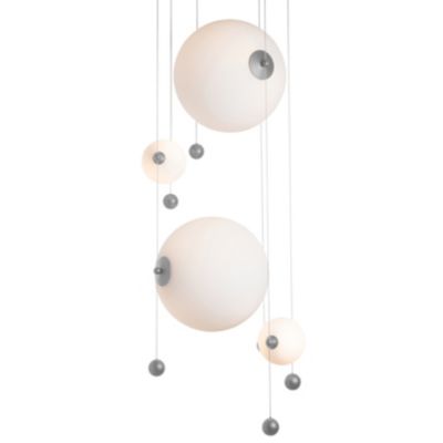 Hubbardton Forge Abacus Round LED Multi-Light Pendant Light - Color: White 