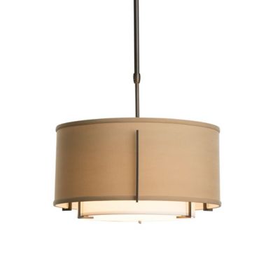 Hubbardton Forge Exos Small Double Shade Pendant Light - Color: White - Siz