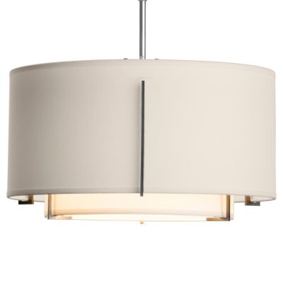 Hubbardton Forge Exos Small Double Shade Pendant Light - Color: Beige - Siz