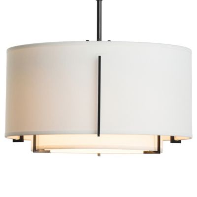 Hubbardton Forge Exos Small Double Shade Pendant Light - Color: White - Siz