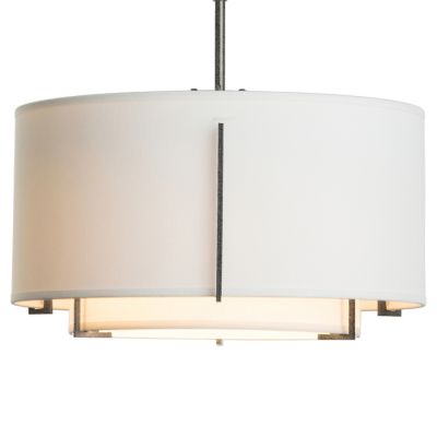 Hubbardton Forge Exos Small Double Shade Pendant Light - Color: White - Siz