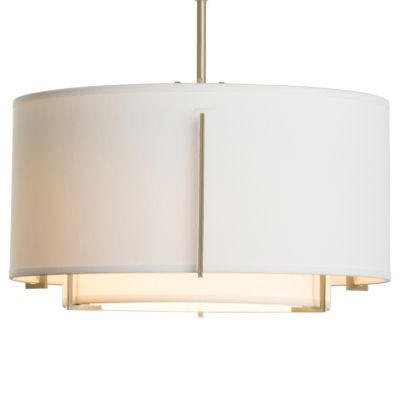 Hubbardton Forge Exos Small Double Shade Pendant Light - Color: White - Siz