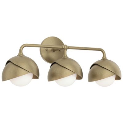 Hubbardton Forge Brooklyn 3-Light Double Shade Vanity Light - Color: Gold -