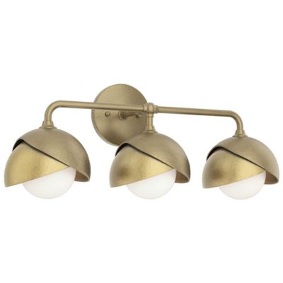Hubbardton Forge Brooklyn 3-Light Double Shade Vanity Light - Color: Gold -