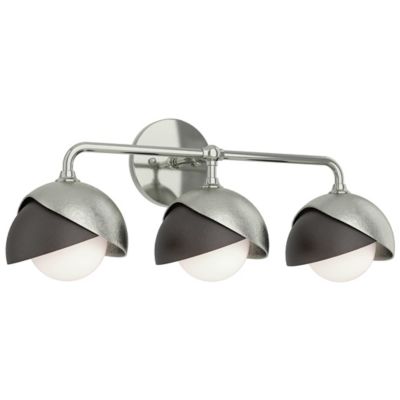 Hubbardton Forge Brooklyn 3-Light Double Shade Vanity Light - Color: Silver