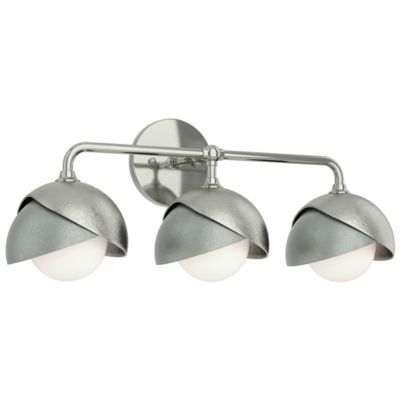 Hubbardton Forge Brooklyn 3-Light Double Shade Vanity Light - Color: Silver