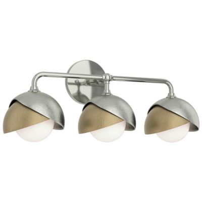 Hubbardton Forge Brooklyn 3-Light Double Shade Vanity Light - Color: Silver