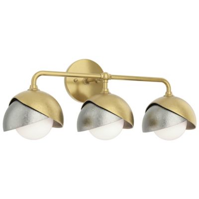 Hubbardton Forge Brooklyn 3-Light Double Shade Vanity Light - Color: Brass 