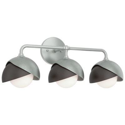 Hubbardton Forge Brooklyn 3-Light Double Shade Vanity Light - Color: Silver