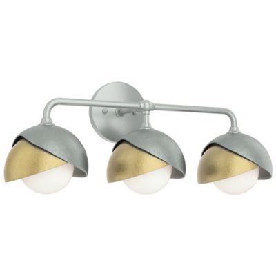 Hubbardton Forge Brooklyn 3-Light Double Shade Vanity Light - Color: Silver