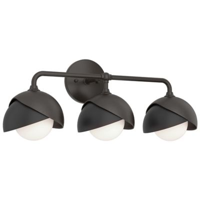 Hubbardton Forge Brooklyn 3-Light Double Shade Vanity Light - Color: Bronze