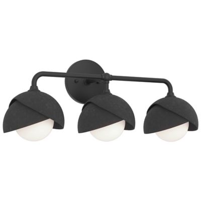 Hubbardton Forge Brooklyn 3-Light Double Shade Vanity Light - Color: Black 