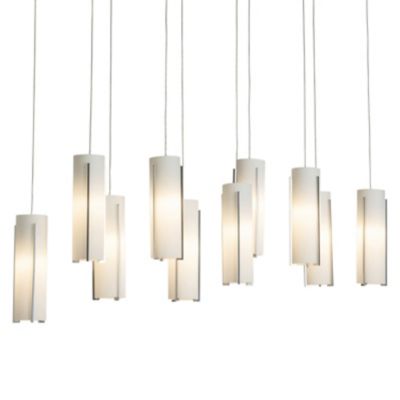 Hubbardton Forge Exos 10-Light Rectangular Pendant Light - Color: White - S