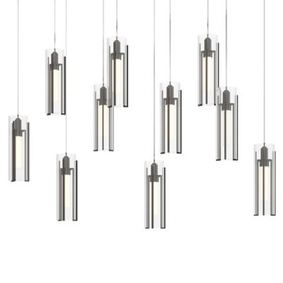 Hubbardton Forge Exos 10-Light Rectangular Pendant Light - Color: Clear - S