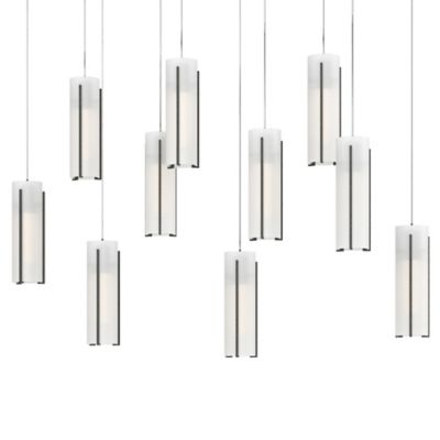 Hubbardton Forge Exos 10-Light Rectangular Pendant Light - Color: White - S