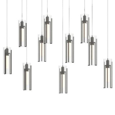 Hubbardton Forge Exos 10-Light Rectangular Pendant Light - Color: Clear - S