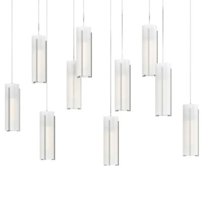 Hubbardton Forge Exos 10-Light Rectangular Pendant Light - Color: White - S